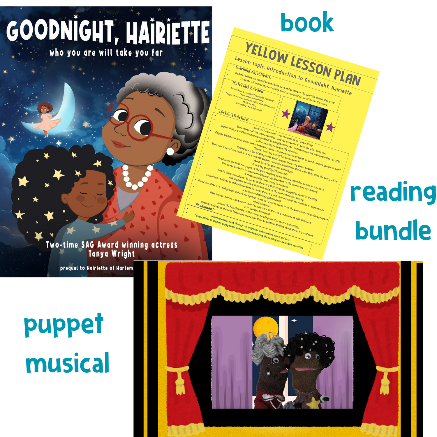 Ultimate Hairiette Bundle! Goodnight, Hairiette book + film + reading bundle $29.95